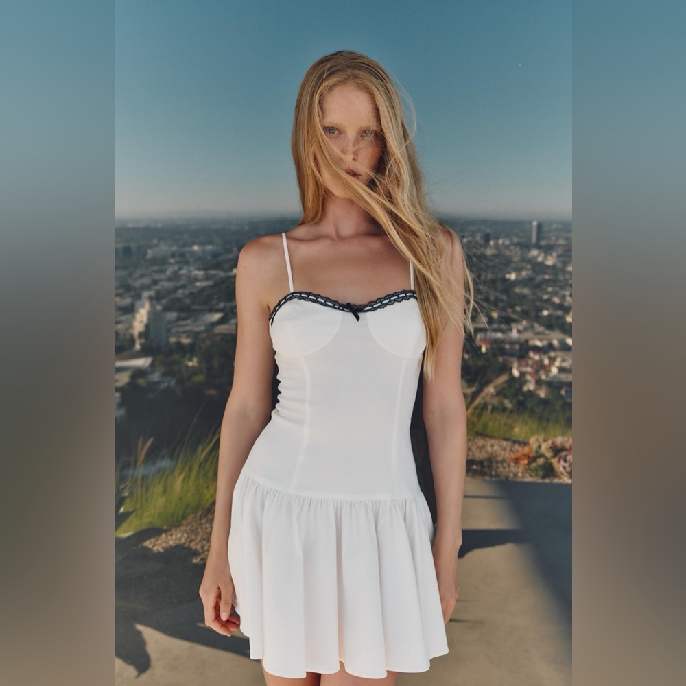NWT Zara White Mini Corset Dress